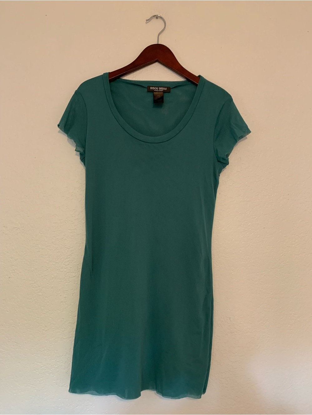 Revolve Bisou Bisou Turquoise Scoop Neck Short Sleeve Top | L